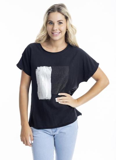 Black Splask Embellished Top