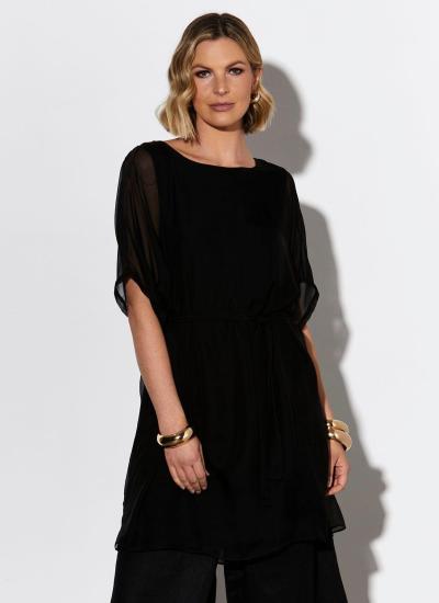 Fate + Becker Summer Fever Black Silk Top